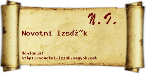 Novotni Izsák névjegykártya